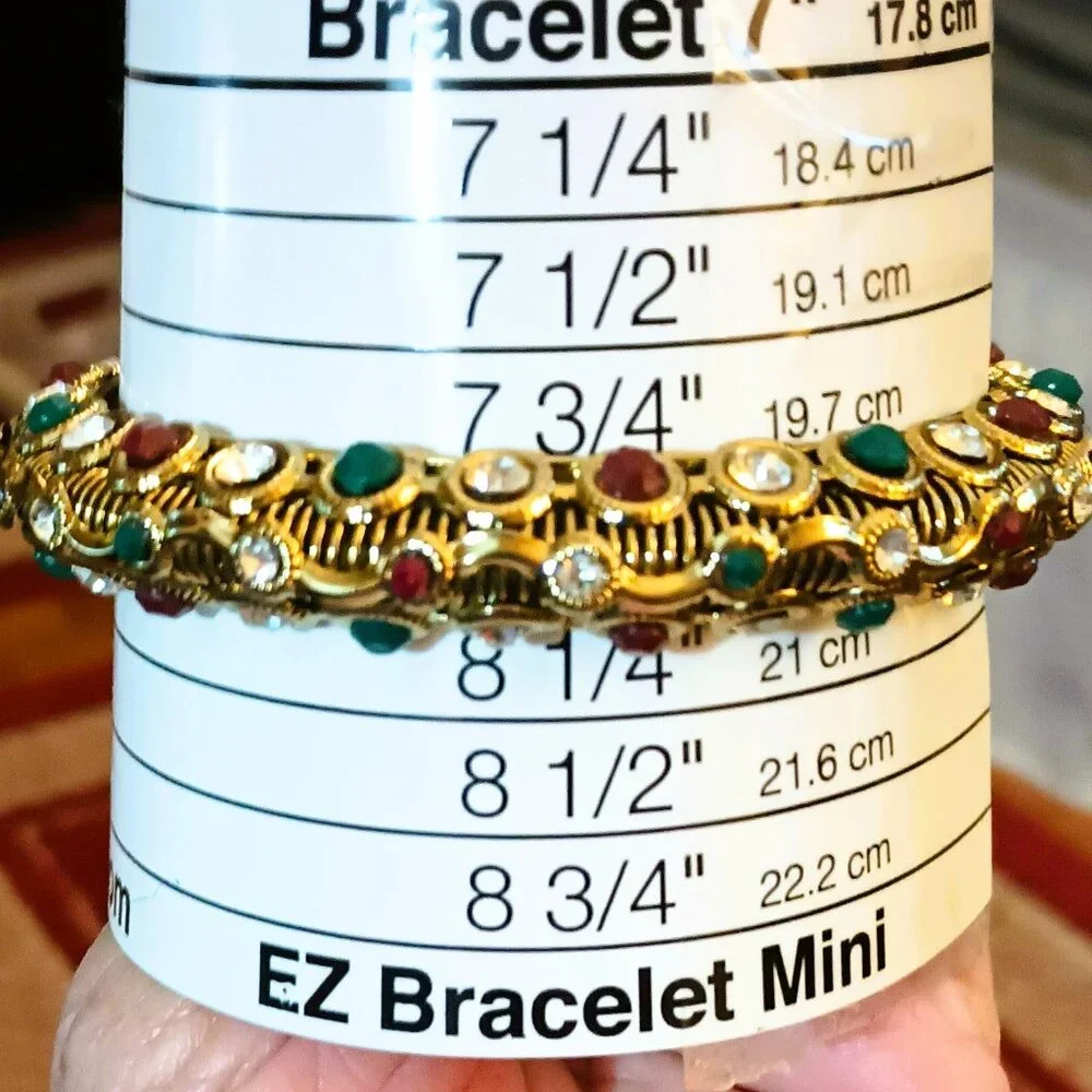 2 Multi-Color Rhinestone Bangles 8